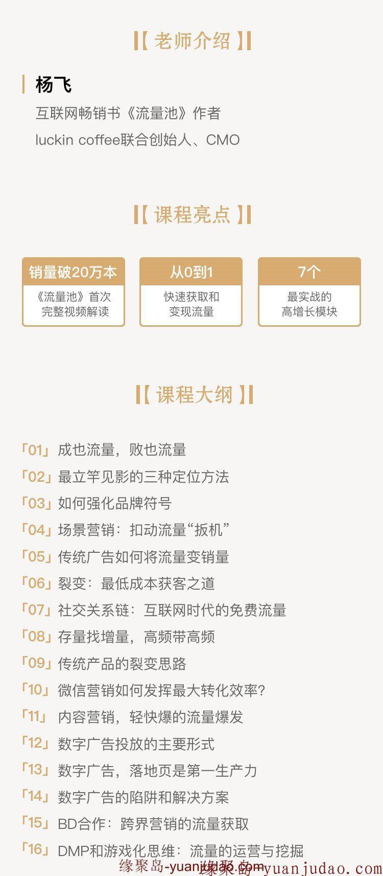 杨飞的流量池实战营销16讲