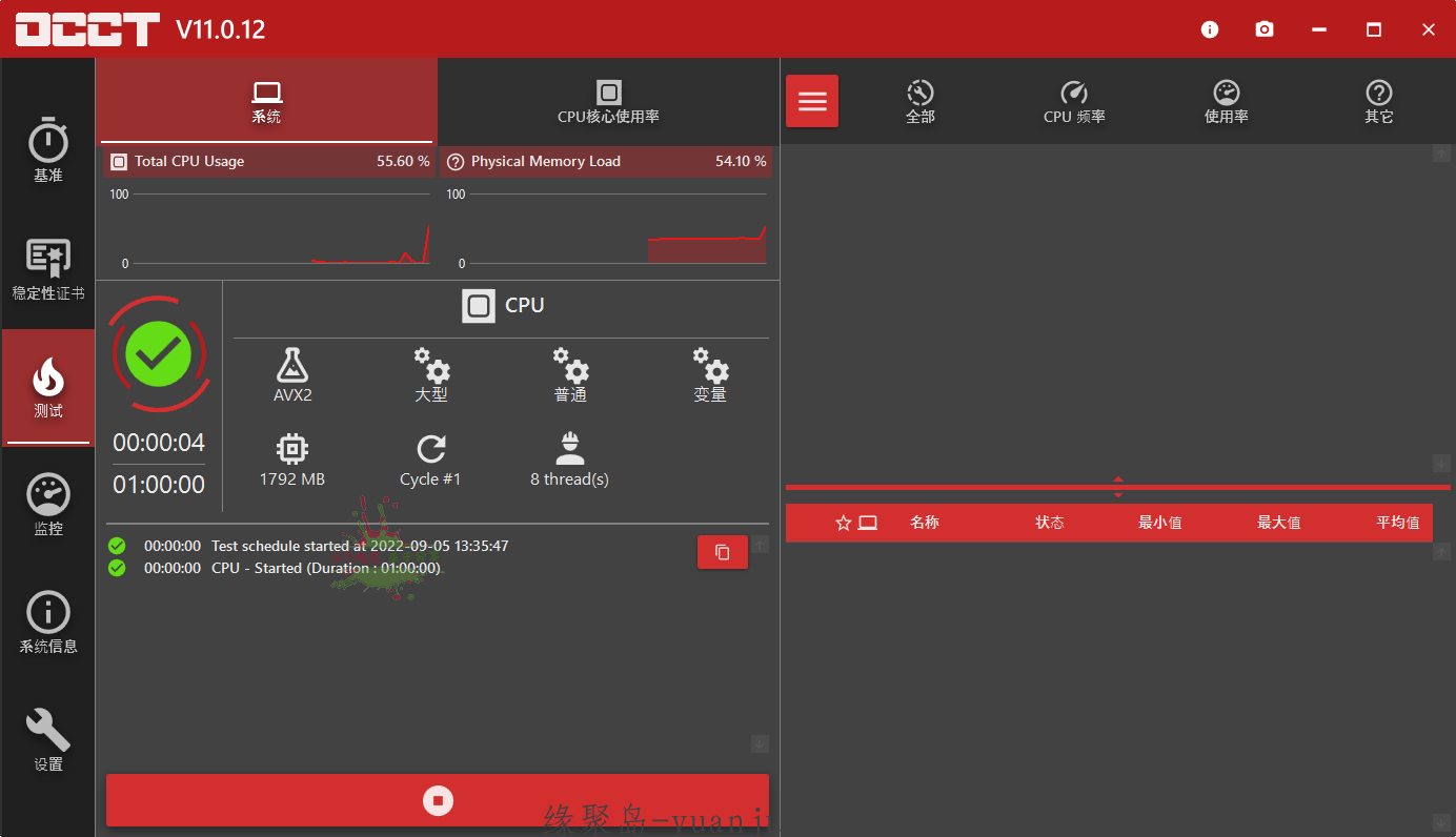 [系统相关] 电源检测工具OCCT v11.0.21绿色版