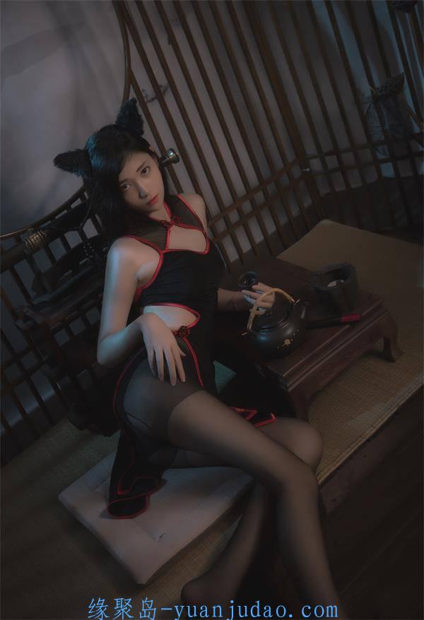 [Cosplay]南桃Momoko – 黑旗袍