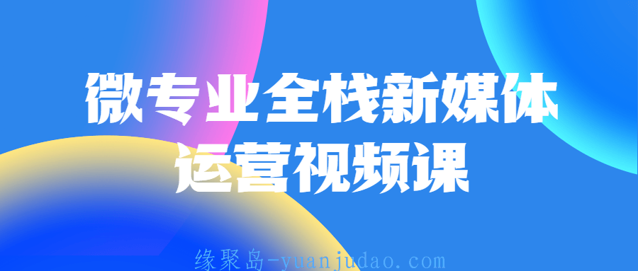 微专业全栈新媒体运营视频课 