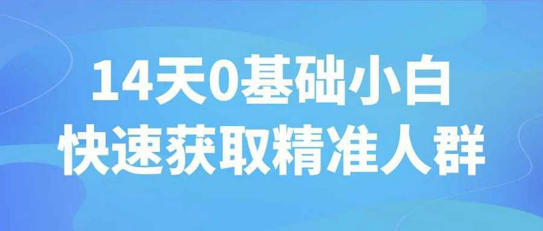 0基础小白14天快速获取精准人群